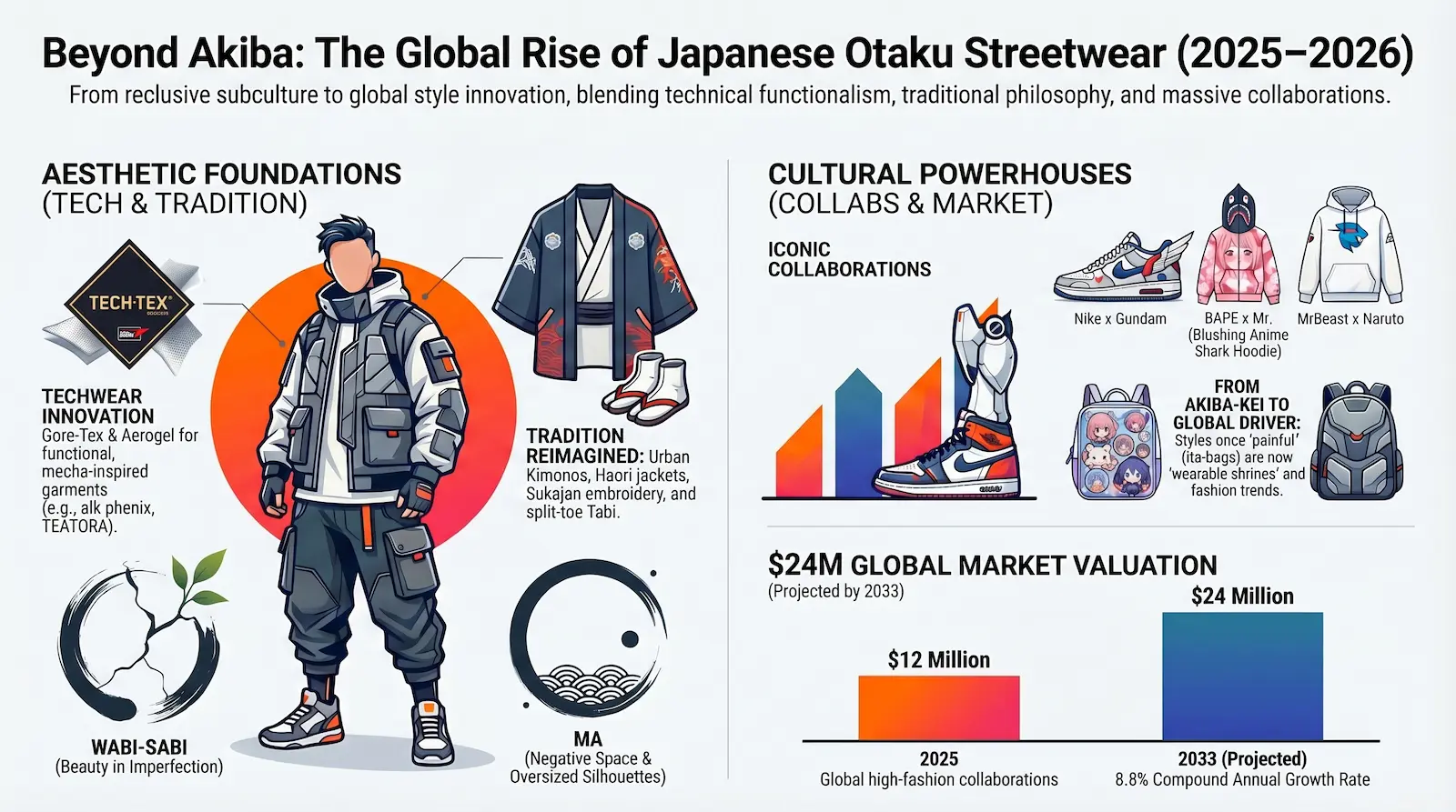 Beyond Akiba: The Global Rise of Japanese Otaku Streetwear 2025-2026 — infographic