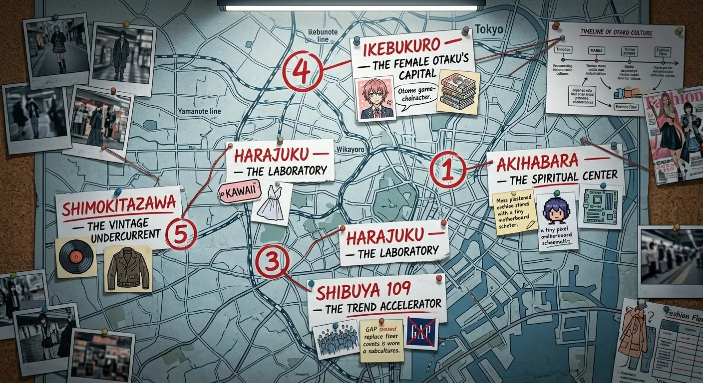 Tokyo otaku fashion districts — Akihabara Harajuku Shibuya Ikebukuro Shimokitazawa