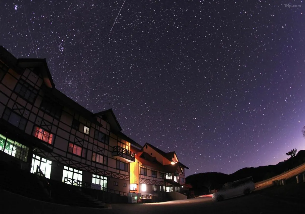 Hotel Amanogawa Shirabiso Highlands at night — Milky Way over Southern Alps Nagano Japan