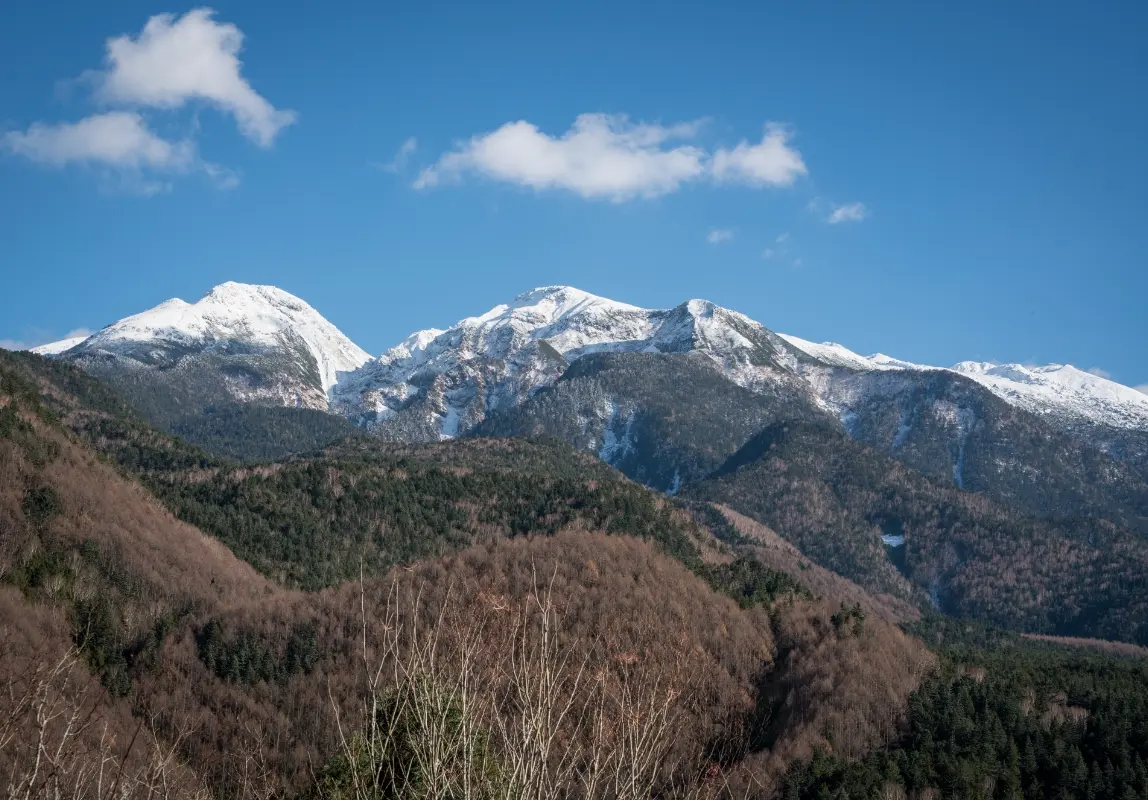 360-degree Southern Alps panorama from Shirabiso Highlands — Hijiri, Tekari, Akaishi, Arakawa peaks visible