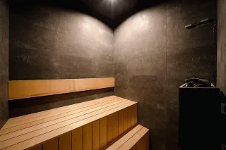 KUHAKU private sauna inside the MANGA ART ROOM at Book Hotel Jimbocho