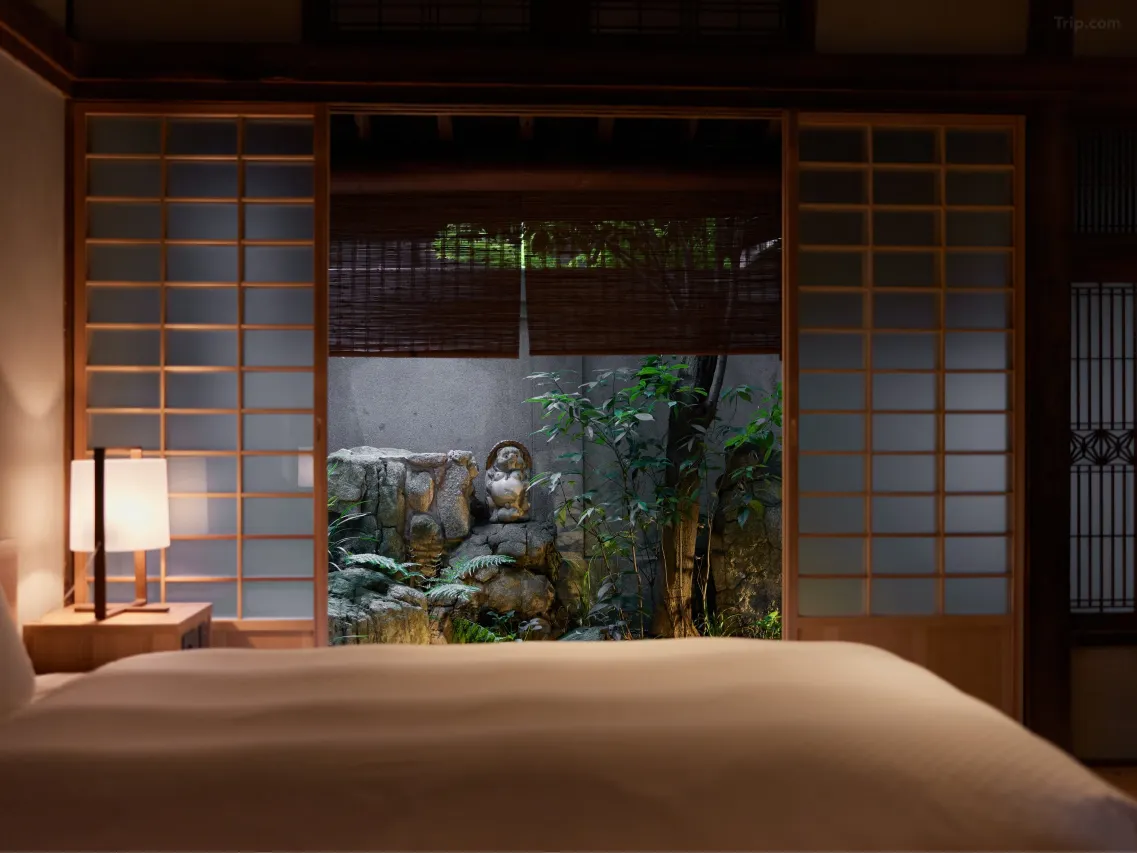 Traditional tatami room with original Meiji-era architecture