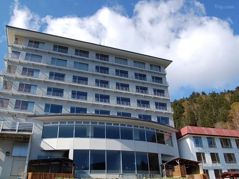Hotel Fusui exterior on the shore of Lake Shikaribetsu Hokkaido