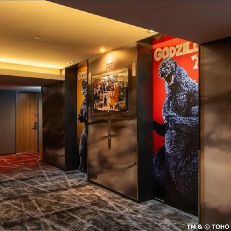 Godzilla head at night