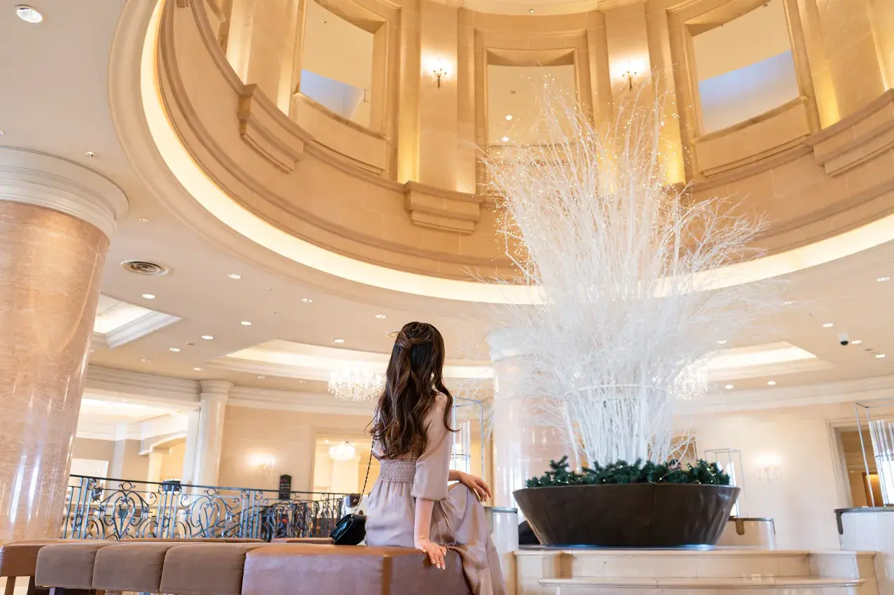 Grand Nikko Tokyo Daiba — hotel lobby domed ceiling and art gallery