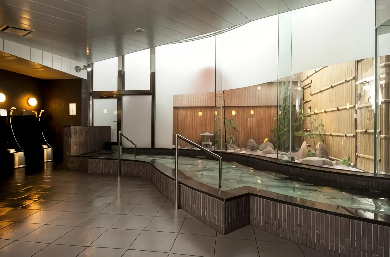 Public bath with yukata at Niigata Daiichi