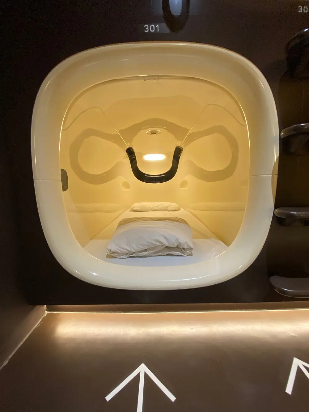 9h Nine Hours cocoon-shaped sleeping pod interior