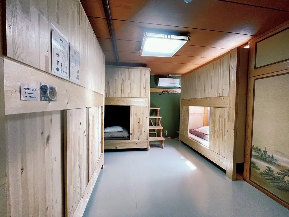 Semi-private dormitory room at Yado Popeye guesthouse Futami-cho Ehime
