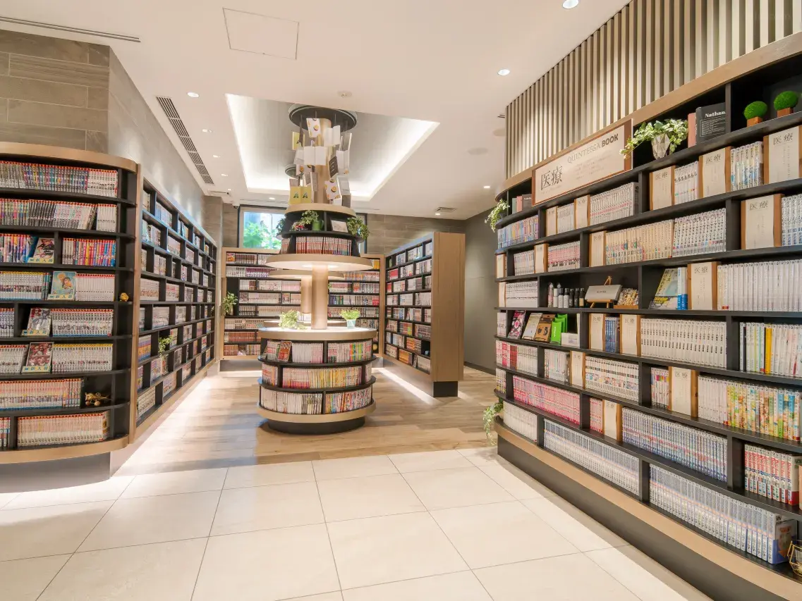The 8,000-volume manga library at Quintessa Hotel Osaka Shinsaibashi