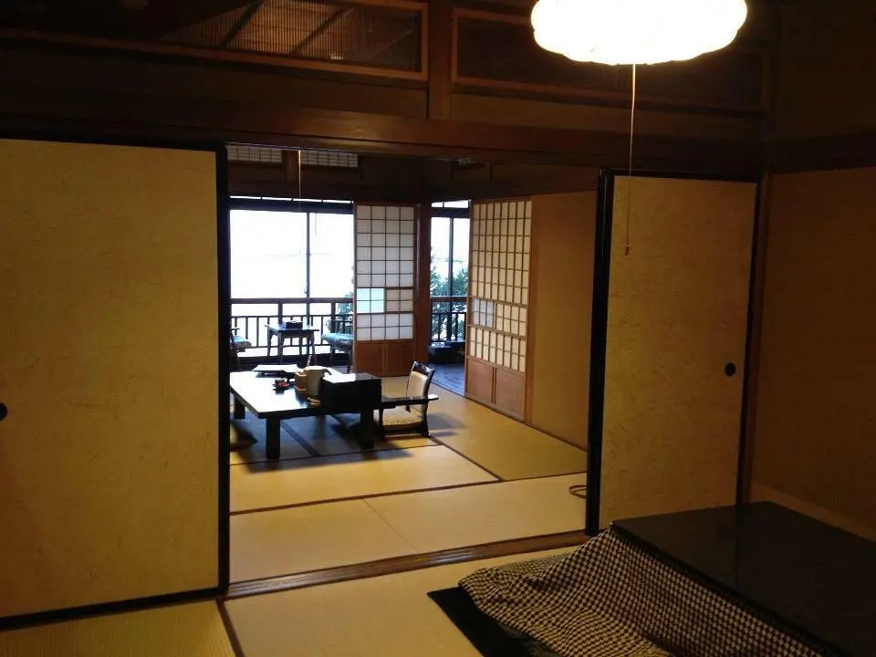 Traditional tatami room at Yasudaya Ryokan